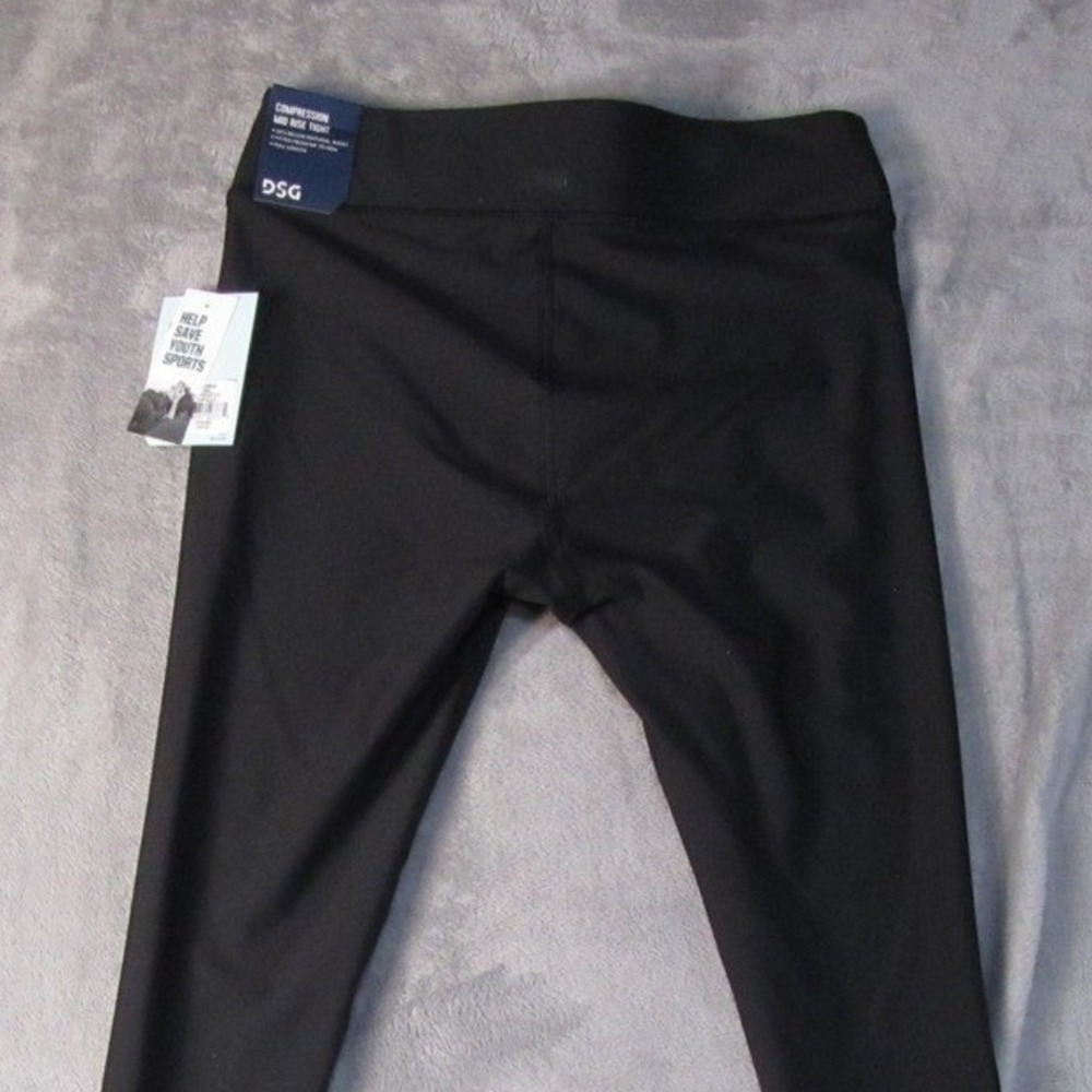 DSG Womens Compression Mid Rise‎ Tight Pure Black Full Length Leggings Small NWT